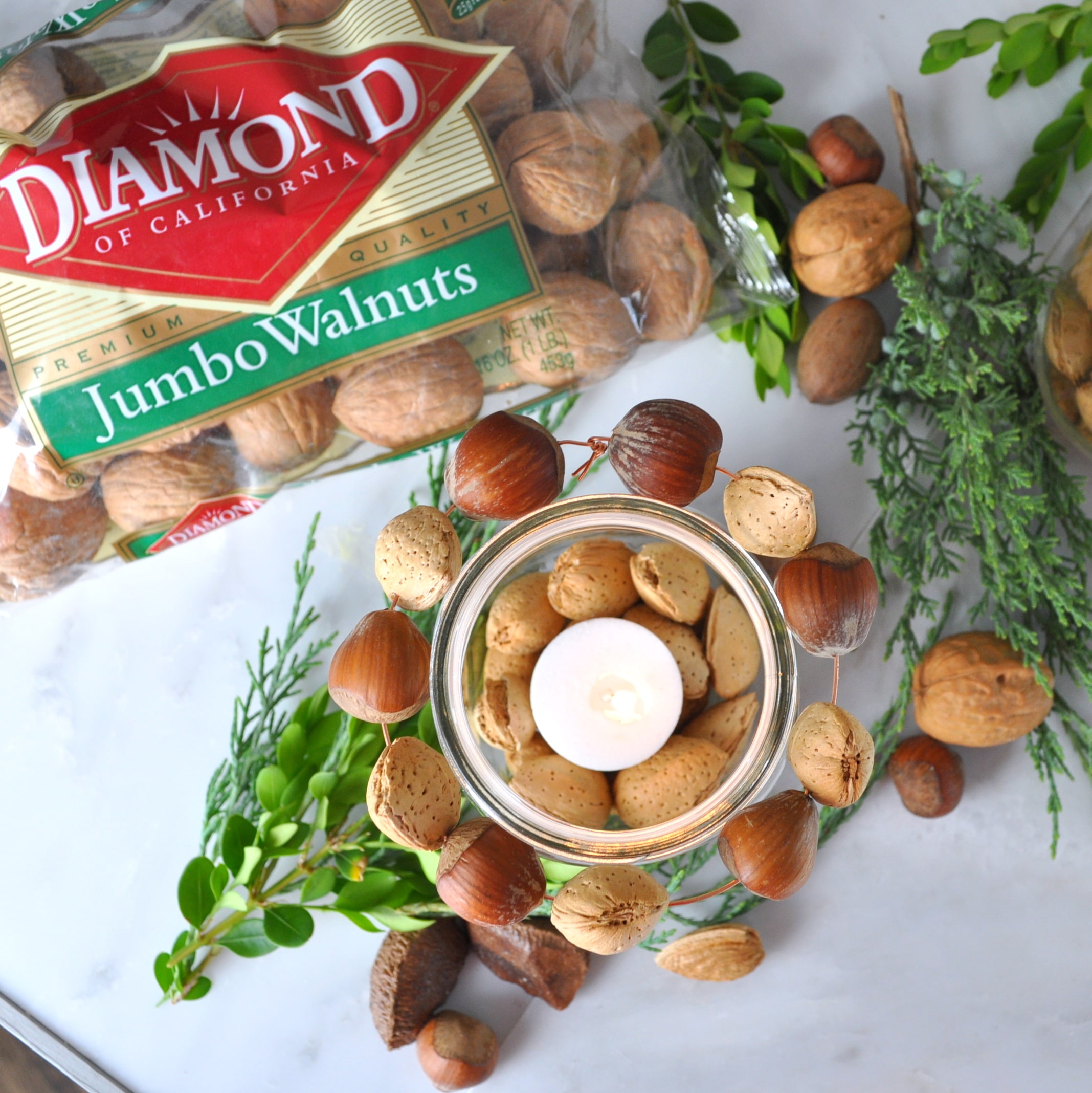 DIY Votive Candle Holder Diamond Nuts