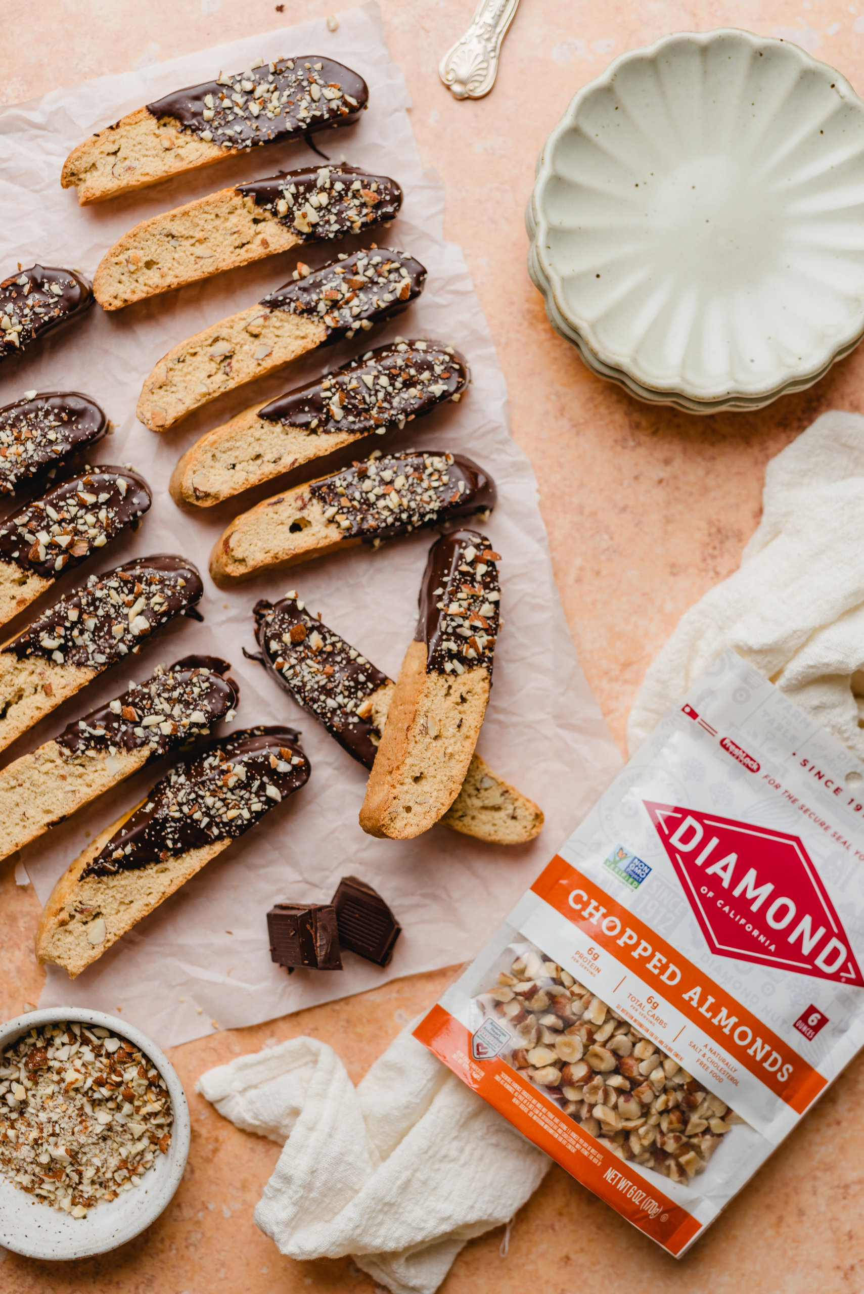 Chocolate-Dipped Almond Biscotti