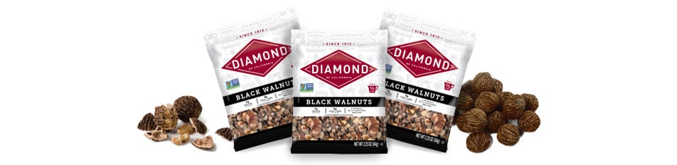 Three bags of Diamond black walnuts.