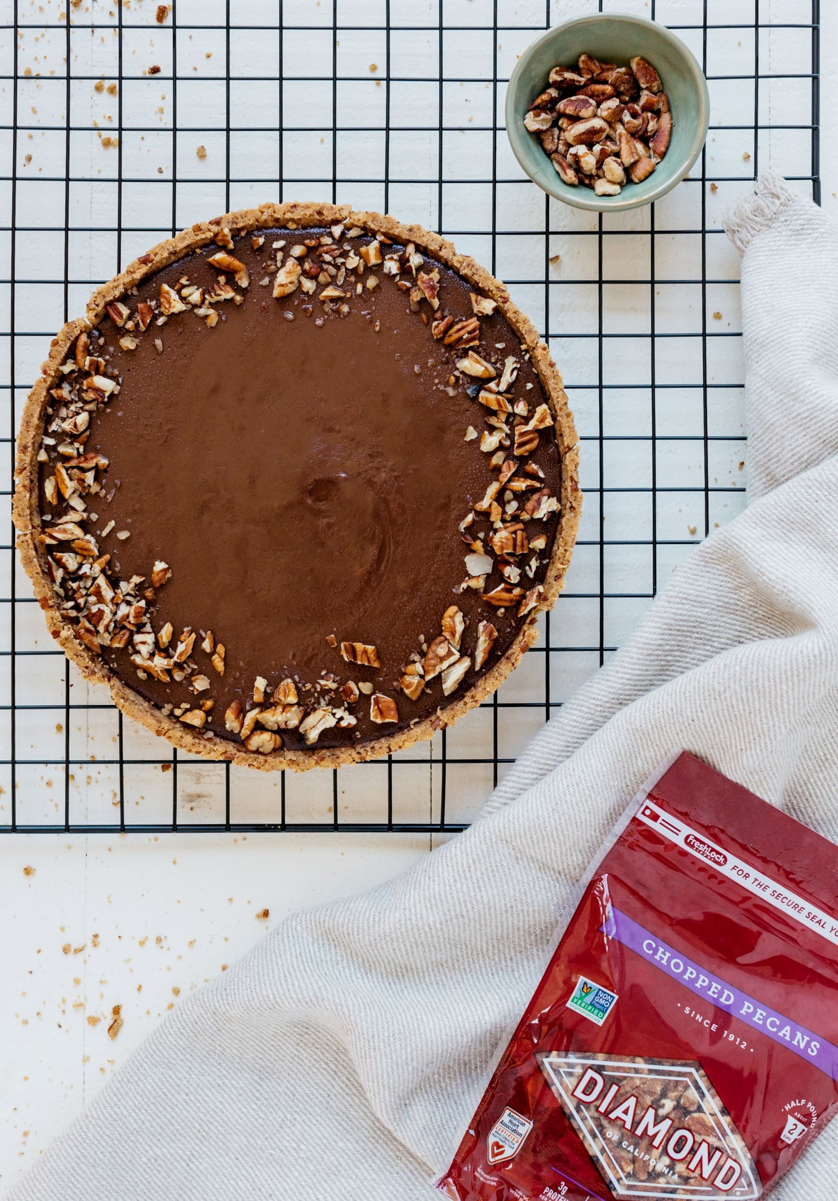 Chocolate Hazelnut Tart with Toasted Pecans ft. Pecan Nut Pie Crust