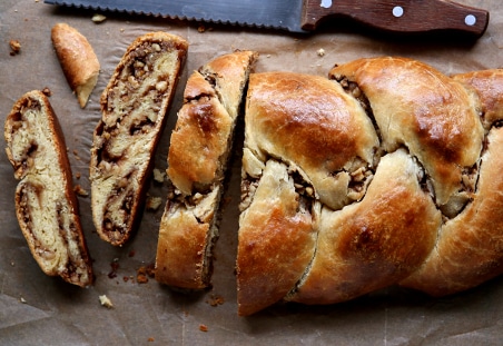 Cinnamon-Walnut Stuffed Challah Bread