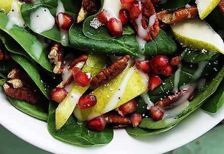 Pomegranate Pear & Pecan Salad with Poppyseed Dressing