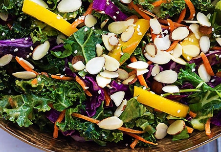 Asian Kale Salad with Creamy Peanut Dressing