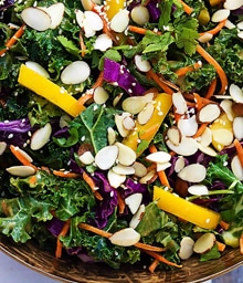 Plate of Creme De La Crumb's Asian Kale Salad.