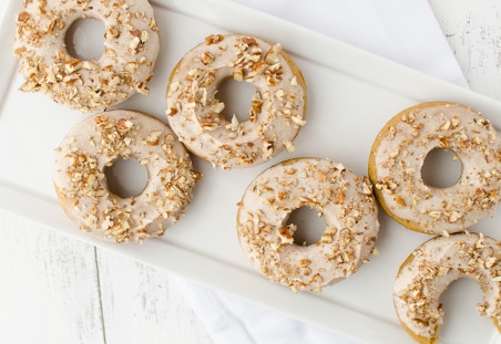 Pumpkin Donuts with Pecan Frosting