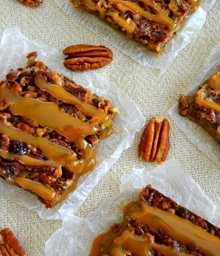 Gooey Caramel Pecan Pie Bars.