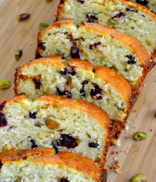 Slices of Cranberry Pistachio Bread.