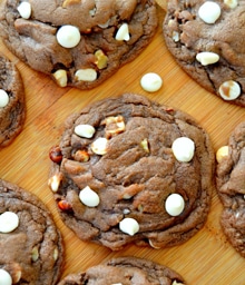 Nutella Hazelnut Cookies with white chocolate chips.