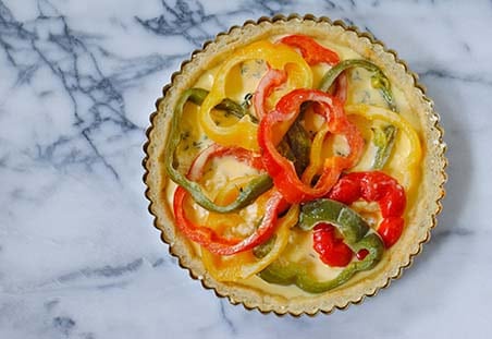 Bell Pepper Quiche With Pine Nut Crust