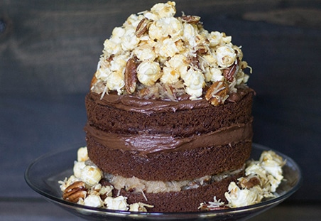 German Chocolate Caramel Corn Cake