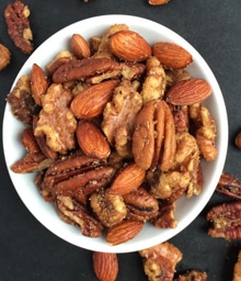 Dish of Lemon Bowl's Indian Spiced Nuts.