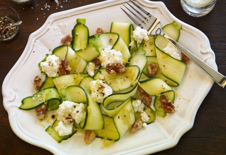 Shaved Zucchini with Ricotta & Walnuts