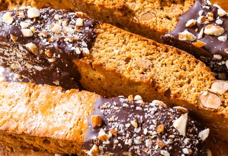 Chocolate-Dipped Almond Biscotti