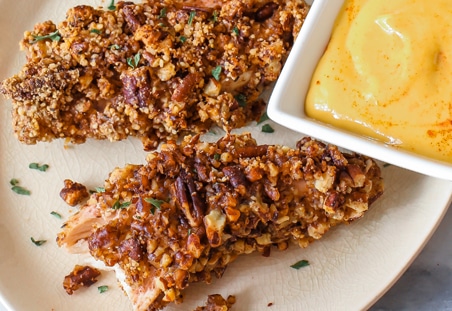 Baked Pecan Crusted Chicken Fingers