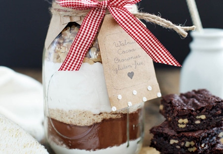 Gluten Free Walnut Cocoa Brownies in a Jar