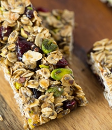 Stack of Cranberry Pistachio Bars.