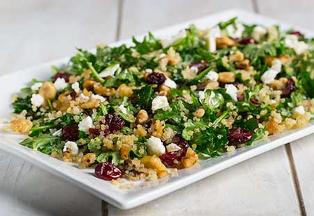 Toasted Walnut, Kale and Quinoa Salad with Maple Vinaigrette