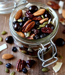 Open jar of Coffee House Trail Mix.