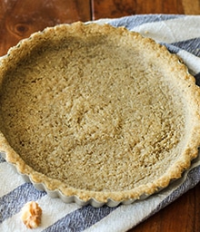 Walnut Pie Crust baked in pan.