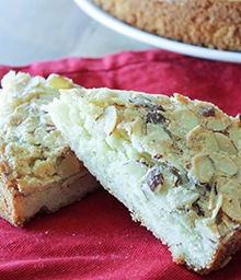 Two pieces of Almond Butter Cake.