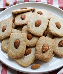 Plate of Almond Flour Shortbread cookies.