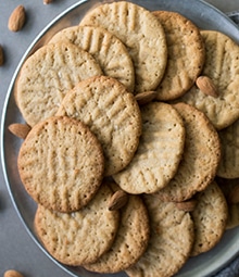 Plate of Almond Butter Cookies.