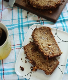 Plate with two slices of Applesauce Bread.