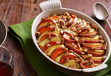 Yams Baked with Apples, Sage and Pecans