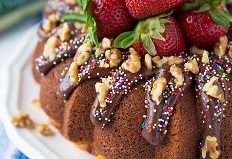 Banana Split Bundt Cake