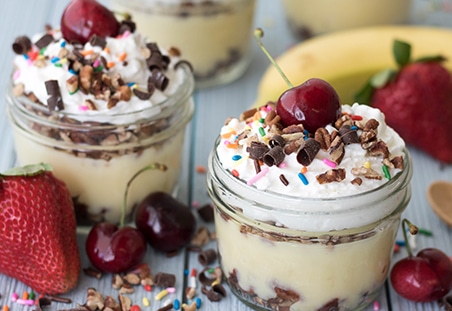 Banana Split Pudding Jars