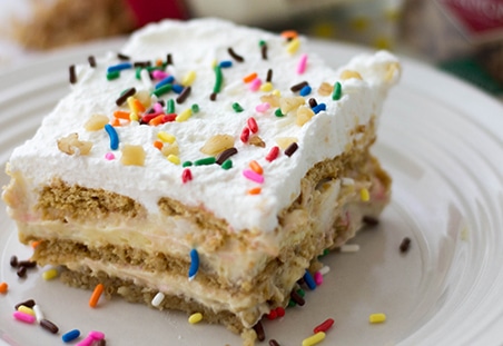 Birthday Cake No-Bake Lasagna