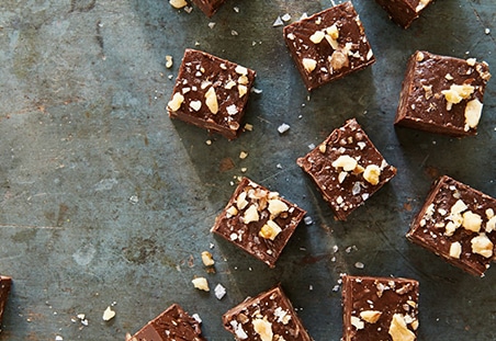 Salted Bittersweet Fudge with Toasted Walnuts