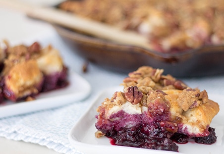 Blackberry Pecan Skillet Cobbler