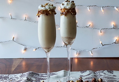 Boozy Cinnamon Hazelnut Milkshakes with Caramel Sauce