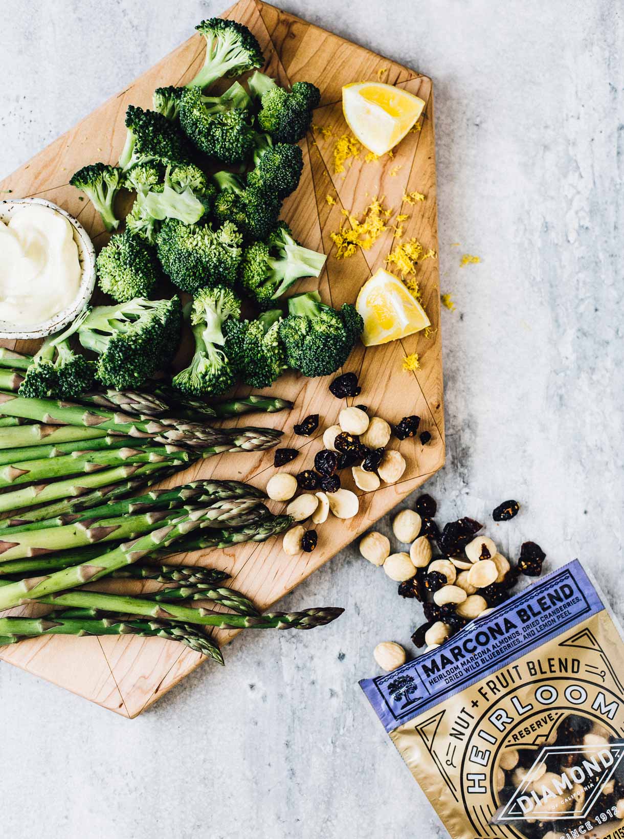 Broccoli Crunch Salad with Marcona Nut + Fruit Blend