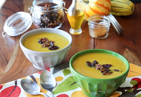 Butternut Squash Soup with Maple Spiced Walnuts