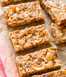 Row of Cashew Coconut Bars.