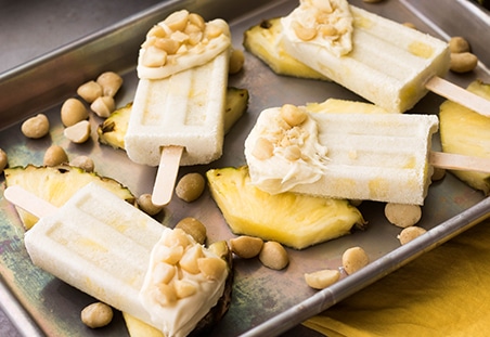 Coconut Pineapple Macadamia Popsicles