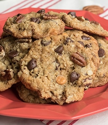 Plate of Cowboy Cookies.