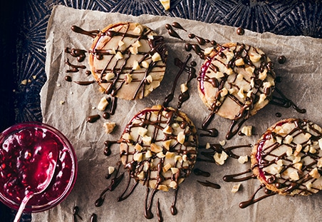 Dark Chocolate Walnut Raspberry Cookies