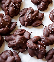 Sea Salt Dark Chocolate Almond Clusters.