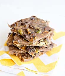 Stack of Toasted Pistachio Toffee Brittle.