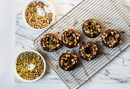 Baked Chocolate Doughnuts with Nuts!