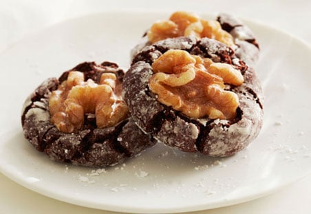 Chocolate Walnut Crinkle Cookies