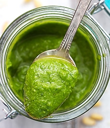 Spoonful of Easy Five-Minute Pesto.