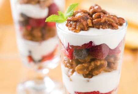 Glazed Walnut & Berry Breakfast Parfait