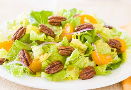 Romaine Salad With Glazed Pecans & Mandarin Oranges