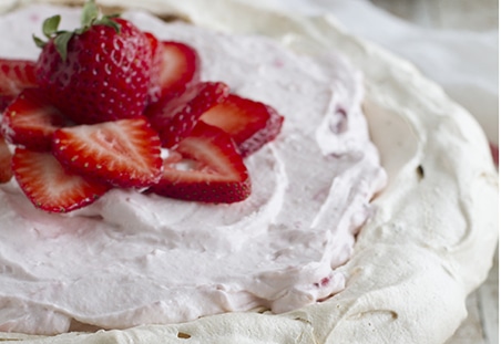 Strawberry Cream Angel Pie