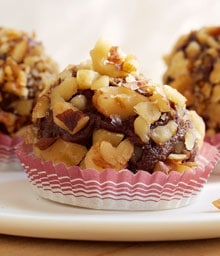 Close-up of Toasted Walnut Truffle.