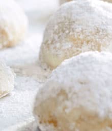 Close-up of Walnut Cookie Balls.